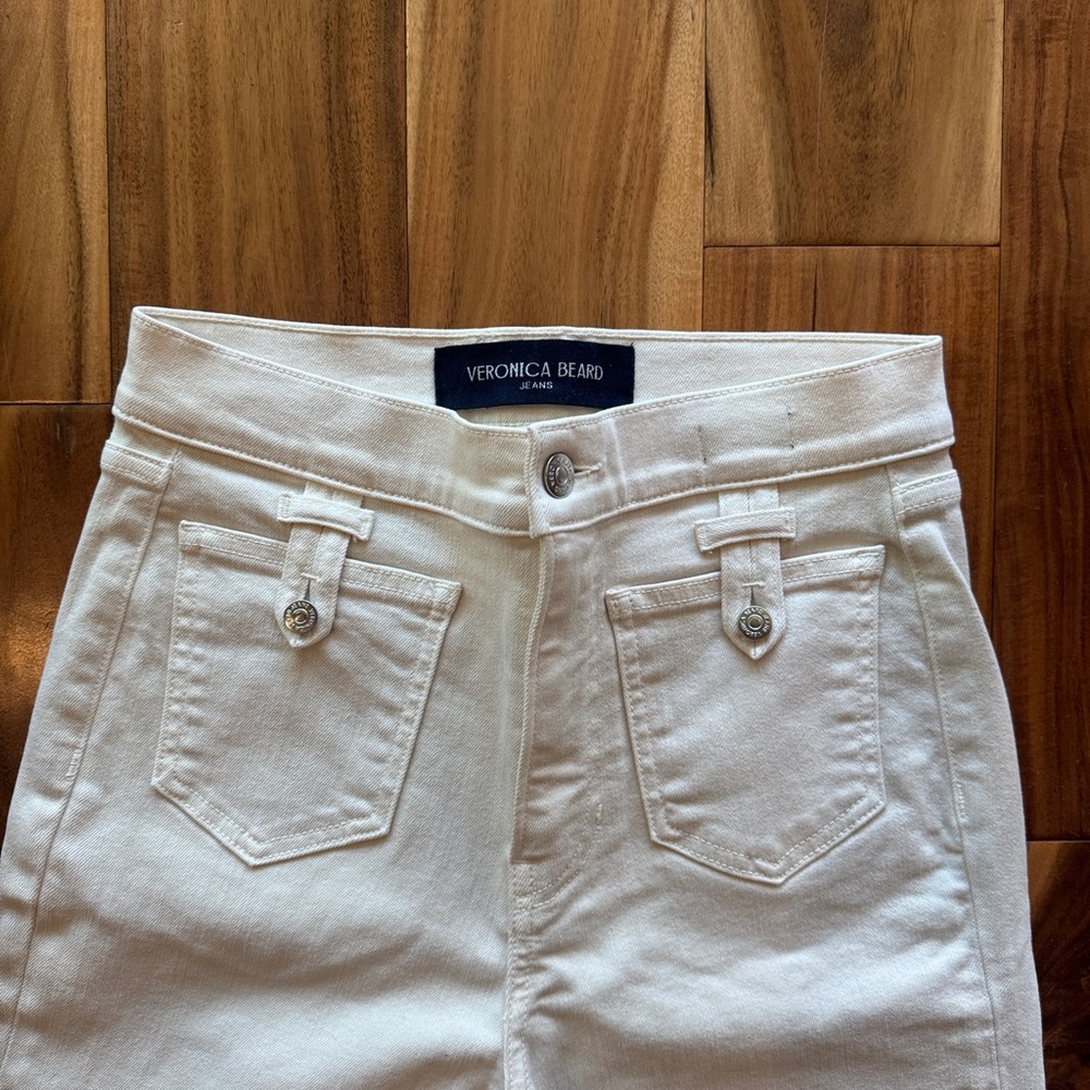 Veronica Beard Carson Patch-Pocket Kick-Flare Jea… - image 2